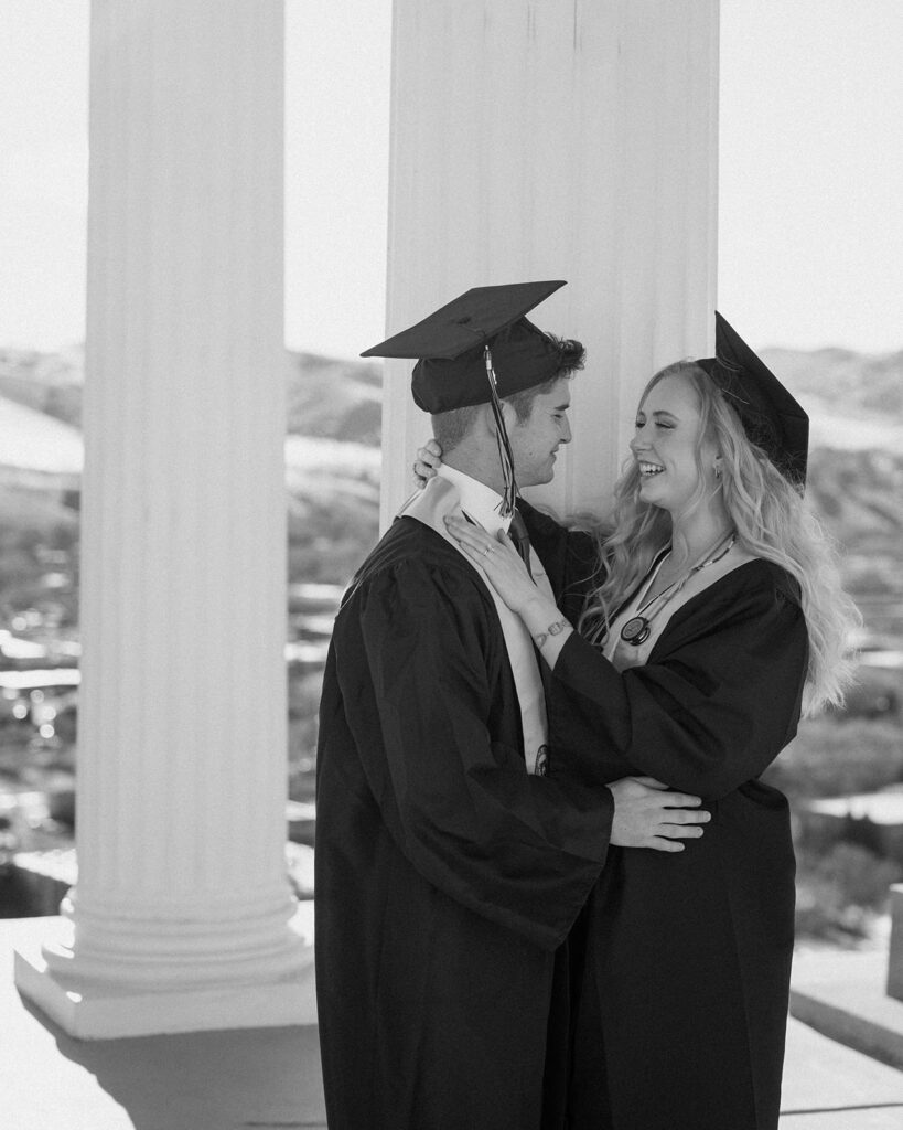 couples graduation photos